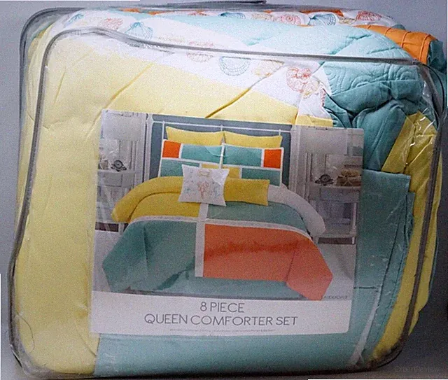 Hallmart Collectibles Lauderdale Tropical Seashell 7-Pc. Comforter Set - QUEEN