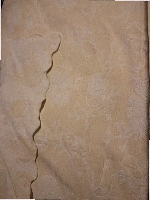 King 90x100” Seashell Coastal Woven Matelasse Bedspread W Scalloped Edge