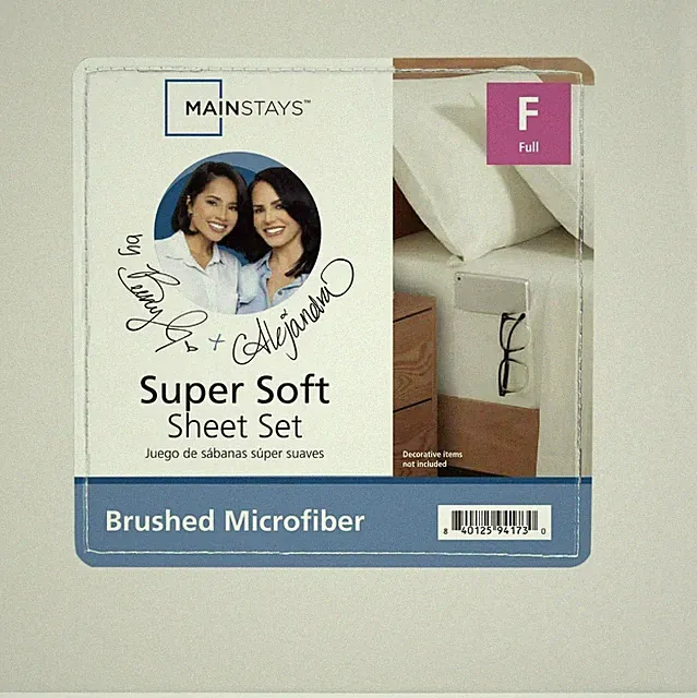 Mainstays Becky G & Alejandra Seashell Beige Bed Sheet Set, Full