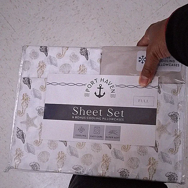 Port Haven Full Sheet Set Seashell Beach Print Cooling Super Soft OEKO-TEX