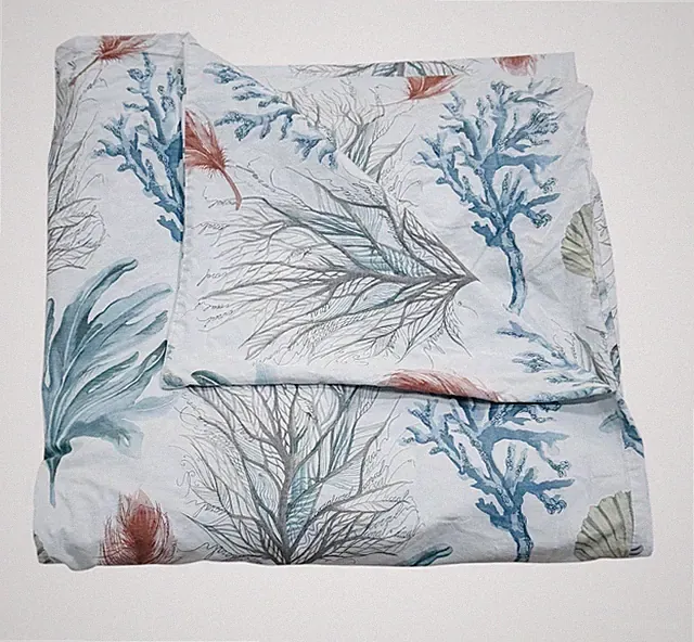 POTTERY BARN DEL MAR COASTAL FULL/QUEEN SEASHELL CORAL DUVET “85x83”